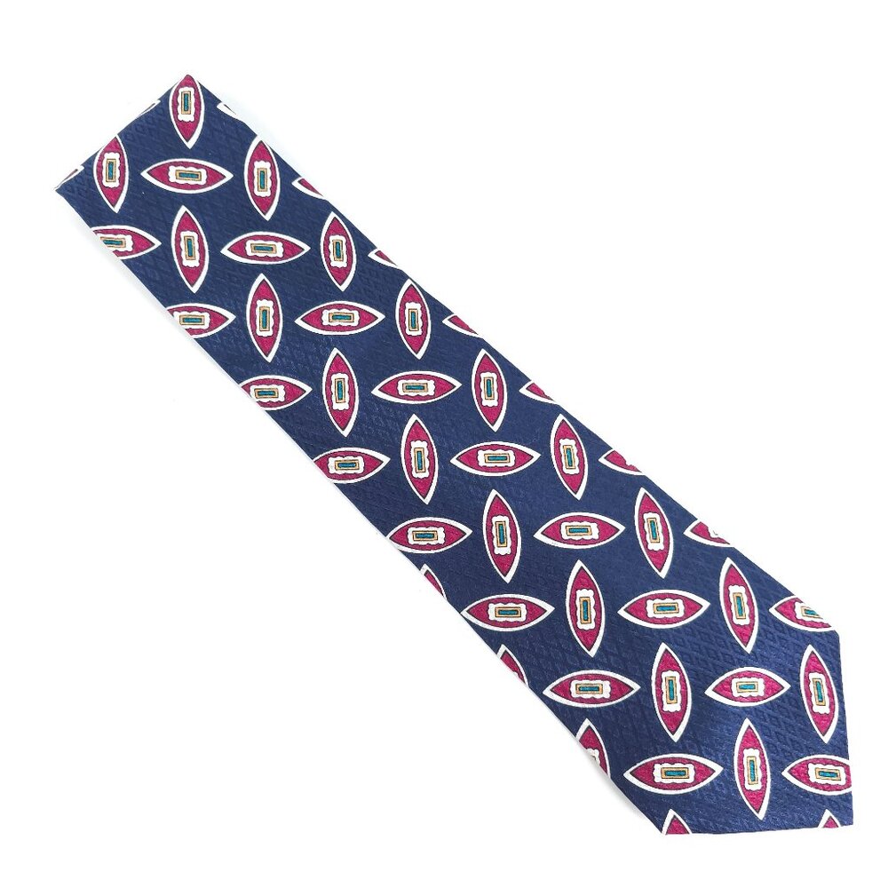 Liberty of London Men necktie 100% Silk Blue Red White Size 56x4 - NWOT - USA